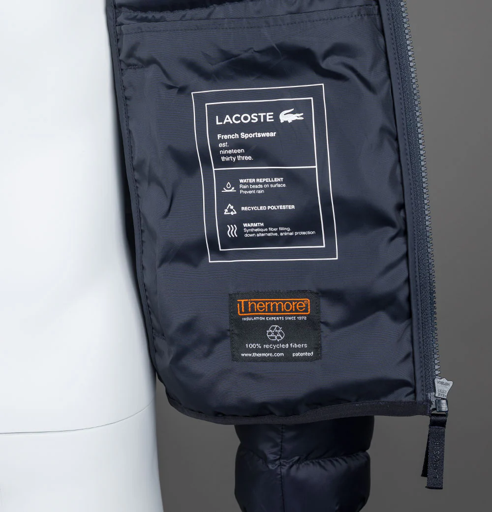 Lacoste Quilted Hooded Short Jacket Navy - Image 6