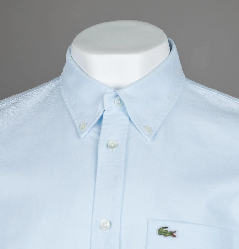 Lacoste Regular Fit Cotton Oxford Shirt Overview Blue - Image 3