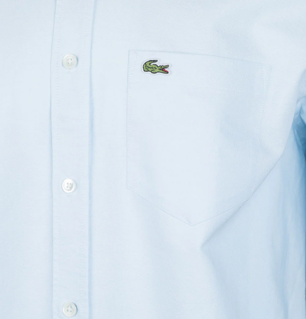 Lacoste Regular Fit Cotton Oxford Shirt Overview Blue - Image 4