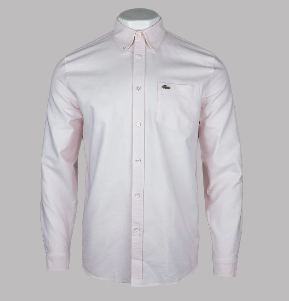 Lacoste Regular Fit Cotton Oxford Shirt Pale Pink