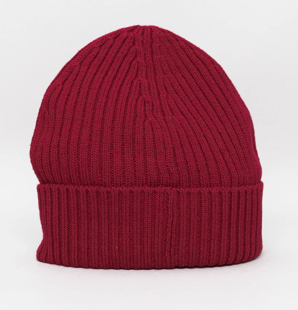 Lacoste Ribbed Wool Beanie Bordeaux - Image 3