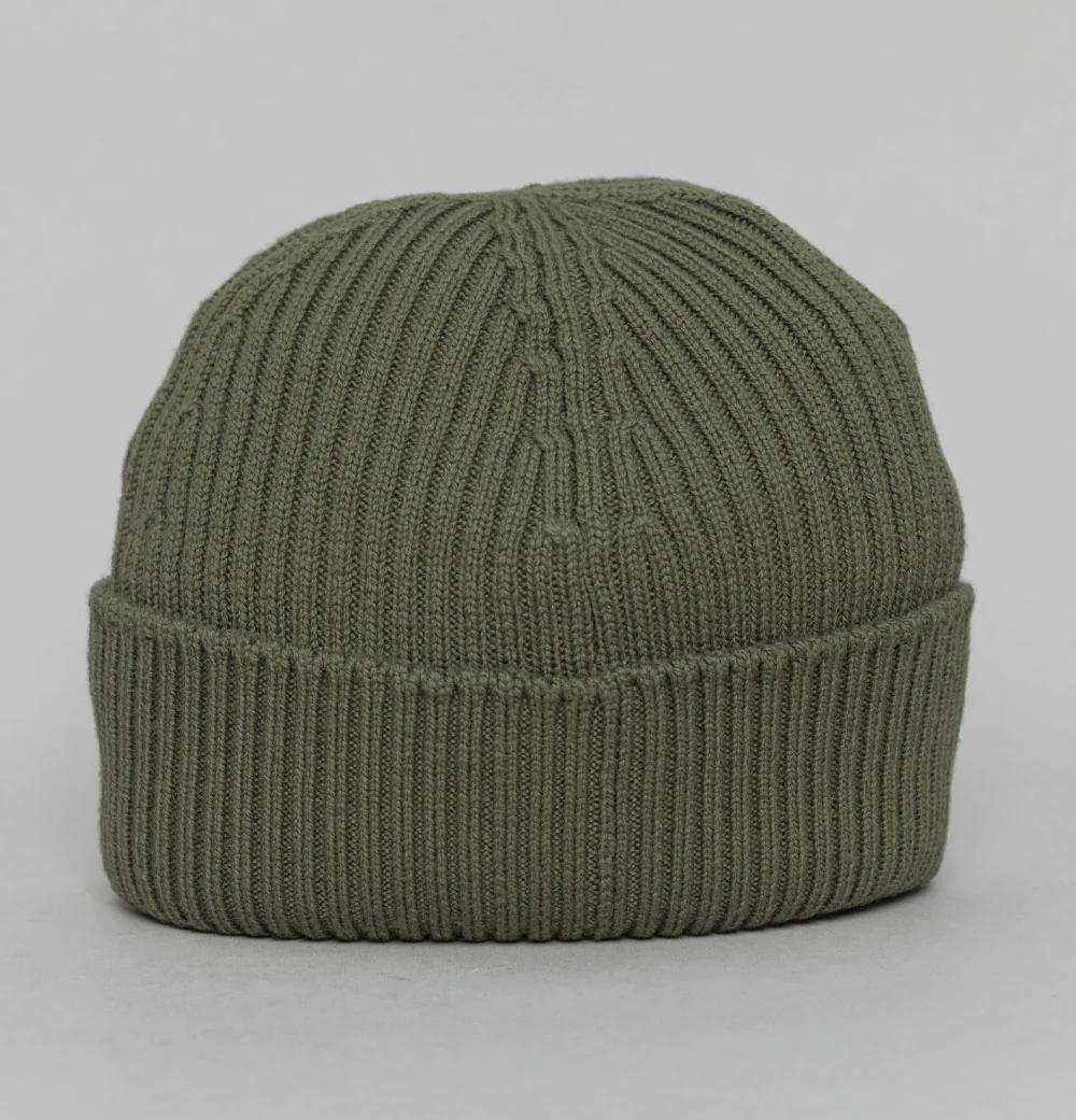 Lacoste Ribbed Wool Beanie Khaki Green - Image 2