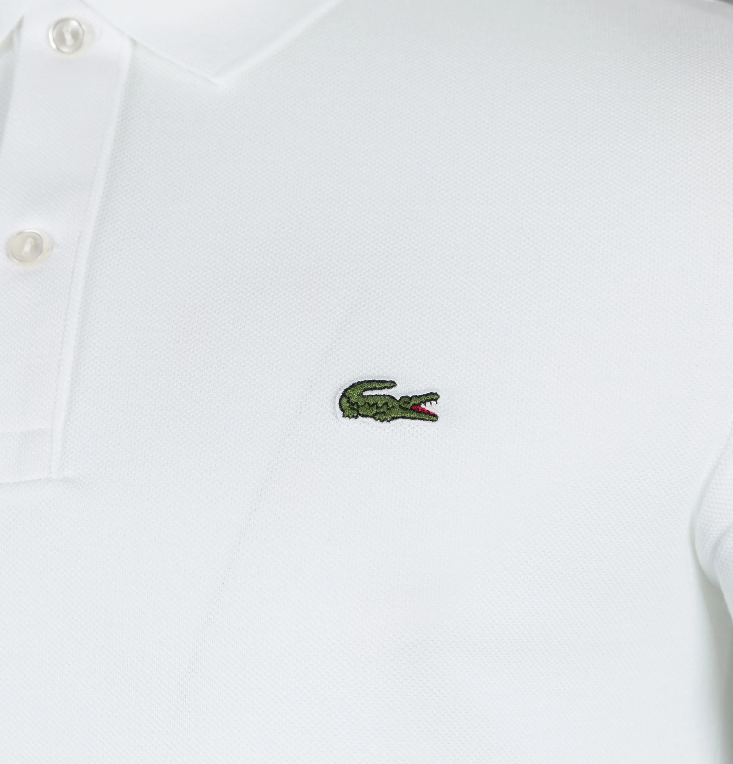 Lacoste Slim Fit Short Sleeve Polo Shirt White - Image 4