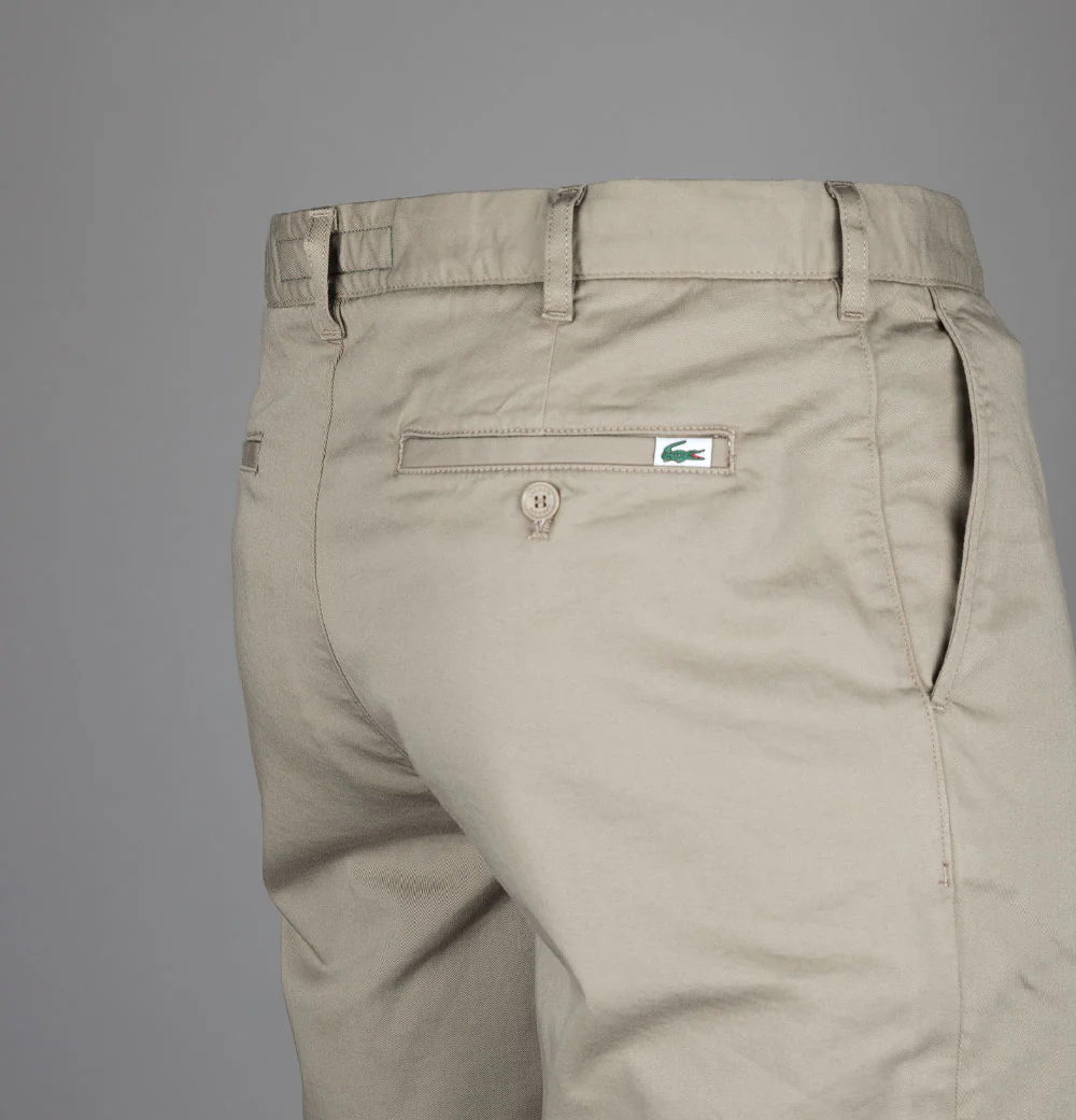 Lacoste Slim Fit Stretch Cotton Chino Shorts Beige - Image 5