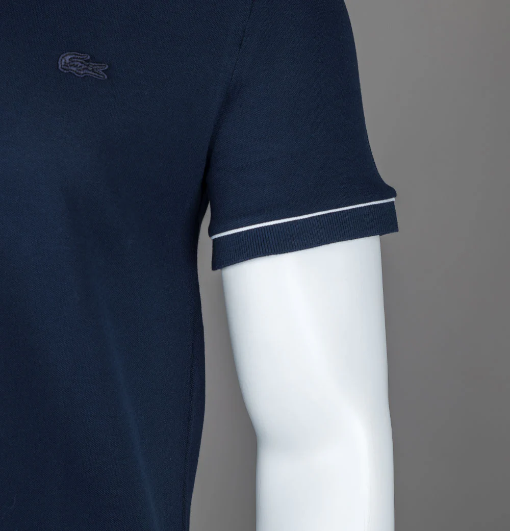 Lacoste Smart Paris Piping Polo Shirt Navy - Image 5