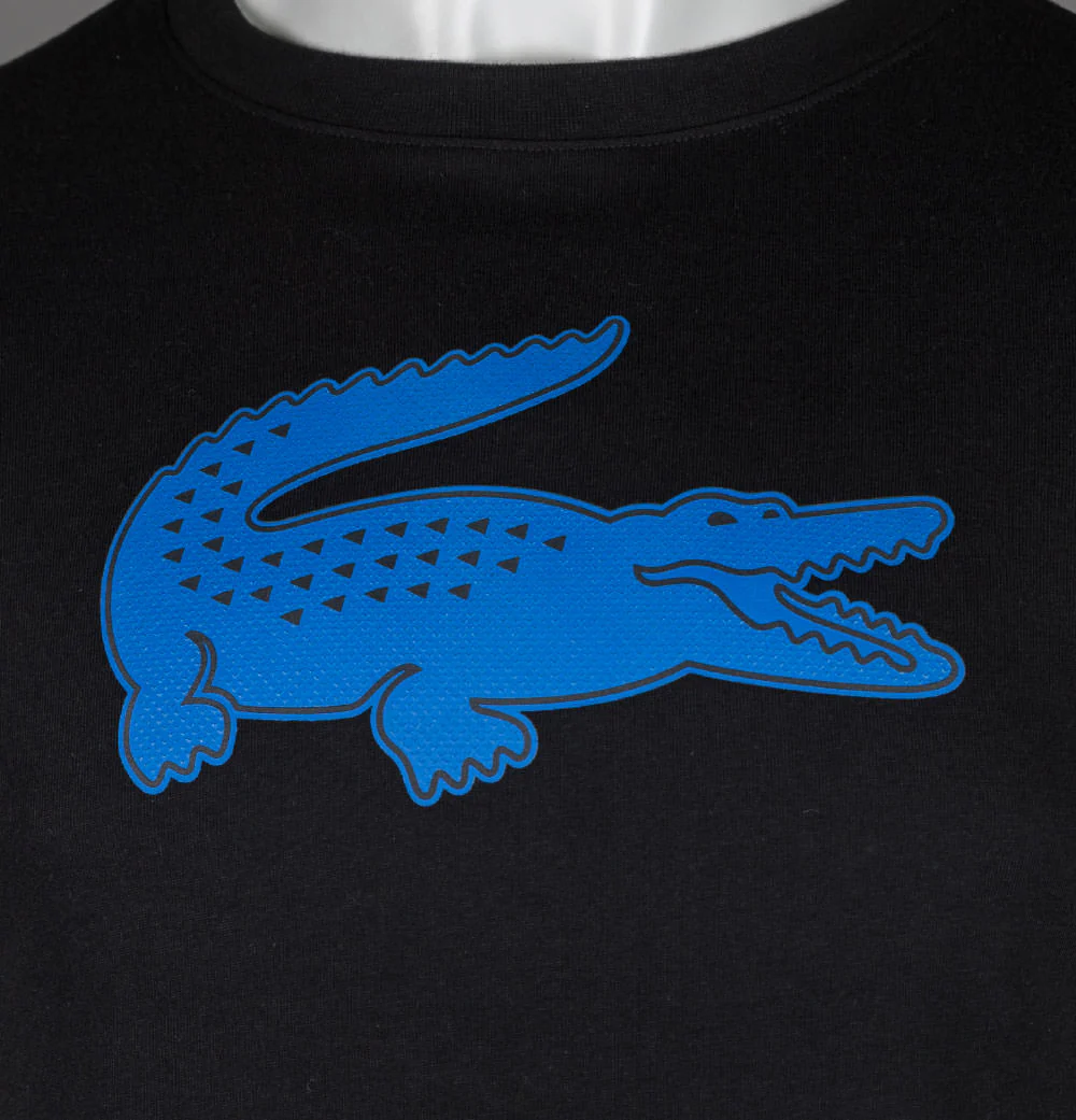 Lacoste Sport 3D Print Crocodile T-Shirt Black/Blue - Image 3