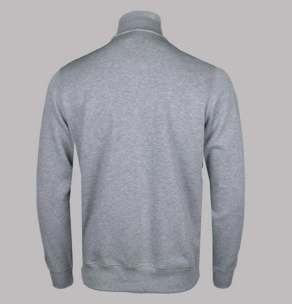 Lacoste Zip Up High Neck Interlock Sweatshirt Grey - Image 2