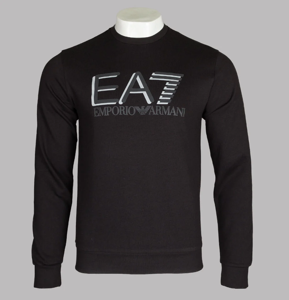 EA7 Large Chest Tipped Logo Sweatshirt Black