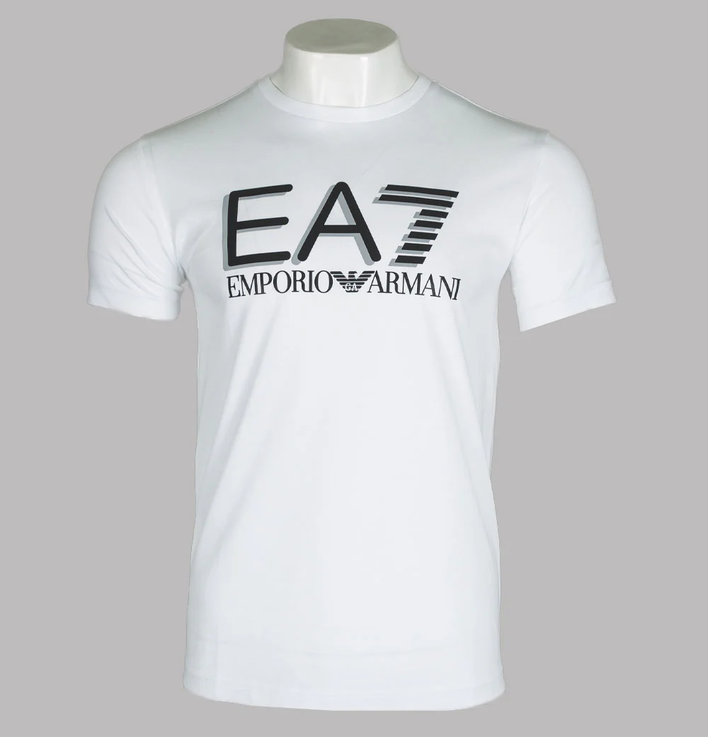 EA7 Large Chest Tipped Logo T-Shirt White