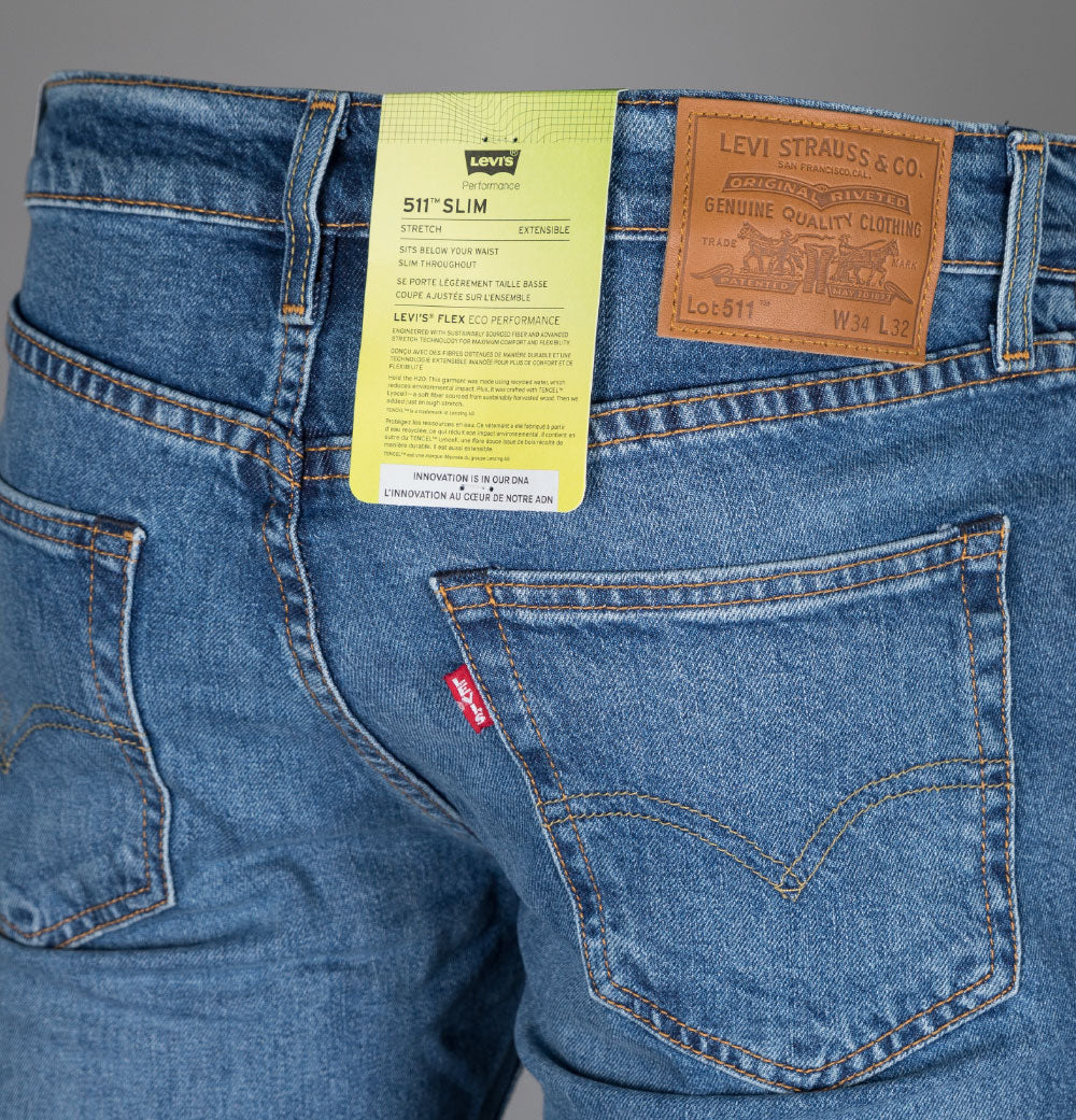 Levi's® 511™ Slim Fit Flex Jeans Medium Indigo Worn In - Image 5
