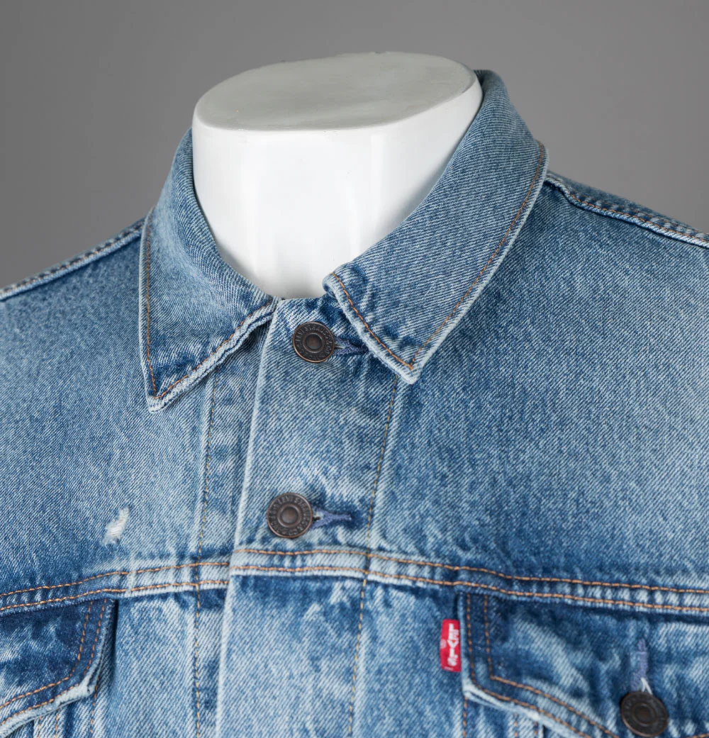 Levi's® Denim Trucker Jacket Light Indigo Destructed - Image 3
