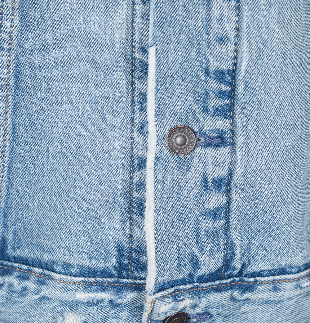 Levi's® Denim Trucker Jacket Light Indigo Destructed - Image 5