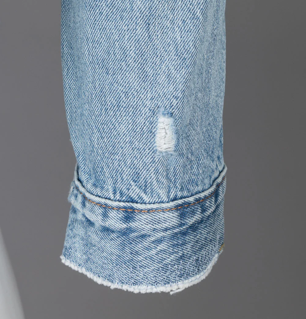 Levi's® Denim Trucker Jacket Light Indigo Destructed - Image 7