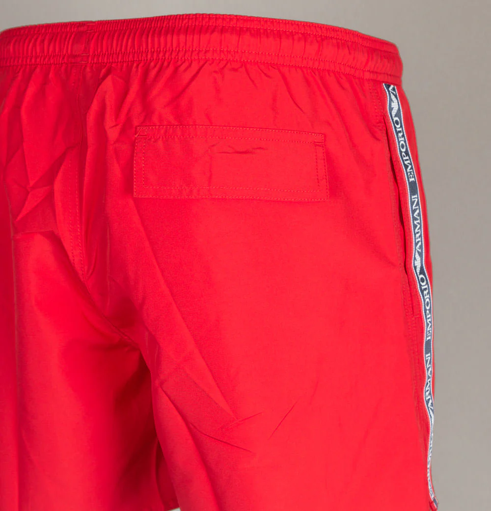 Emporio Armani Logo Taping Swim Shorts Red - Image 3