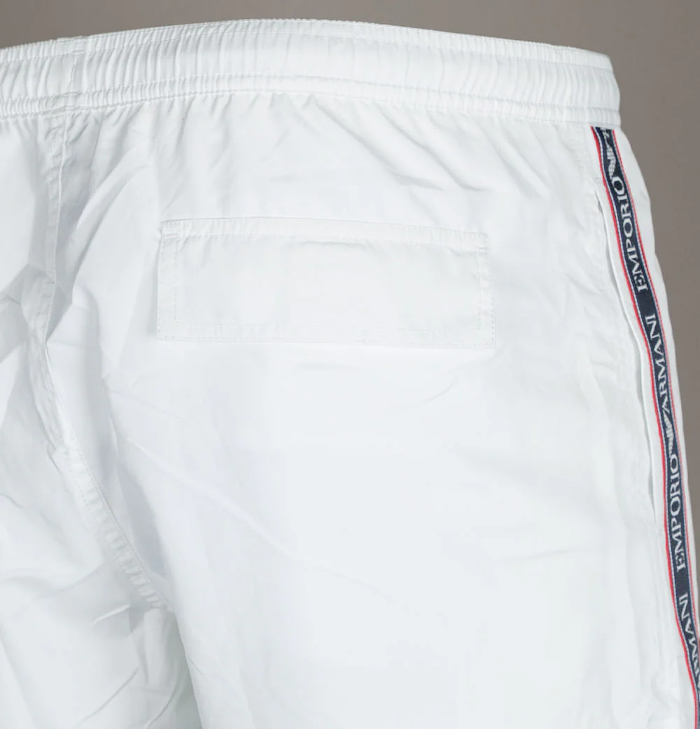 Emporio Armani Logo Taping Swim Shorts White - Image 3