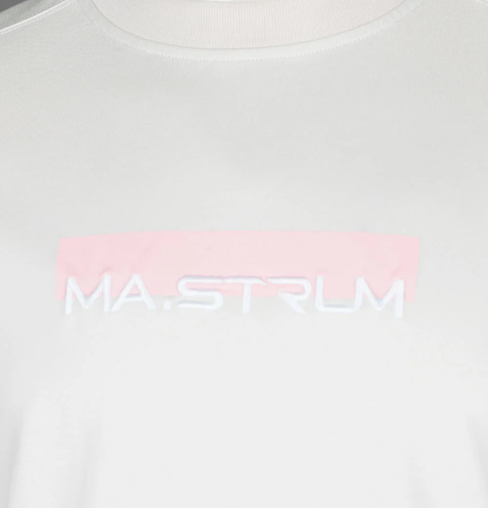 Ma.Strum Block Print T-Shirt Aluminium/Mud Pink - Image 3