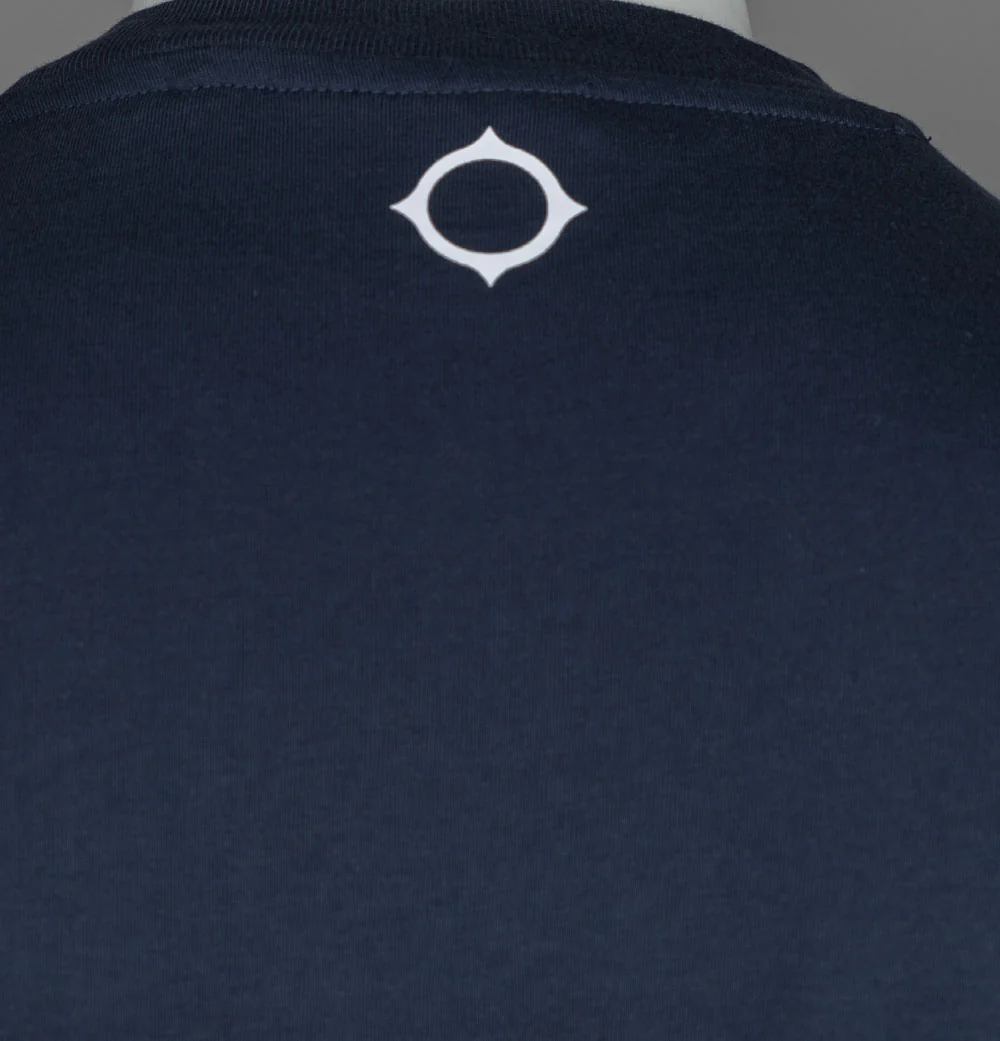 Ma.Strum Block Print T-Shirt Ink Navy/Sea Blue - Image 4
