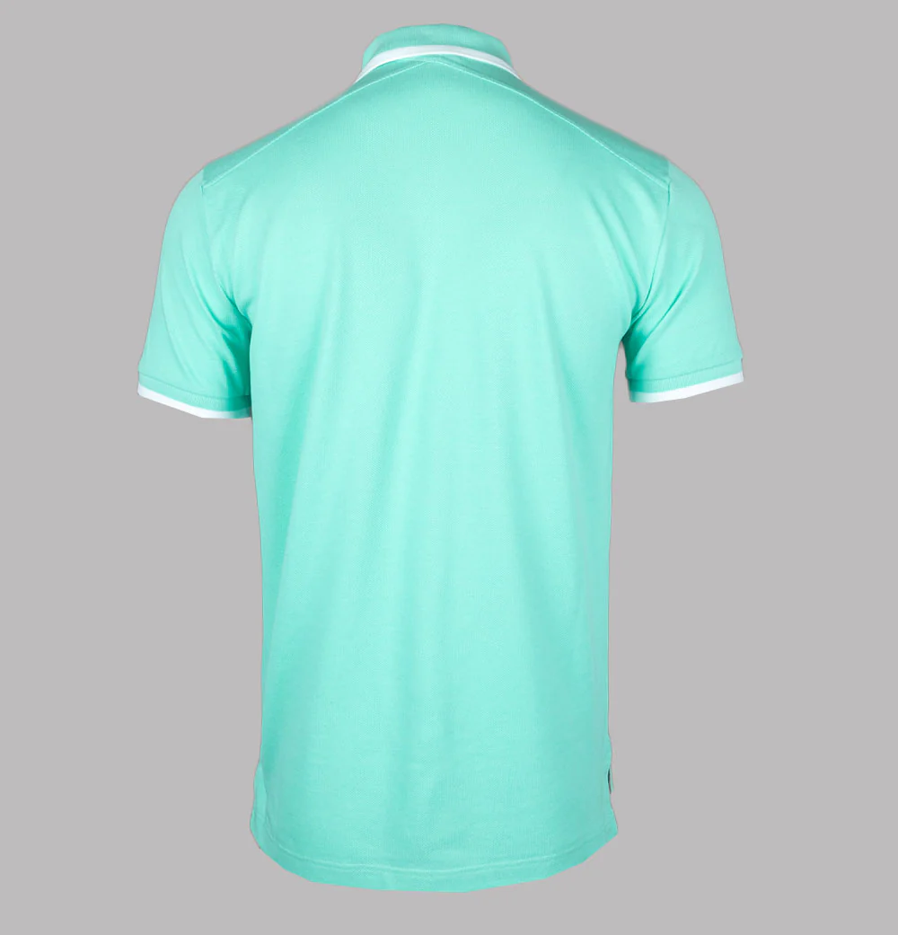 Ma.Strum Block Tipped Polo Shirt Aquatic - Image 2