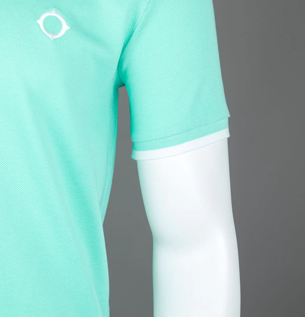 Ma.Strum Block Tipped Polo Shirt Aquatic - Image 5