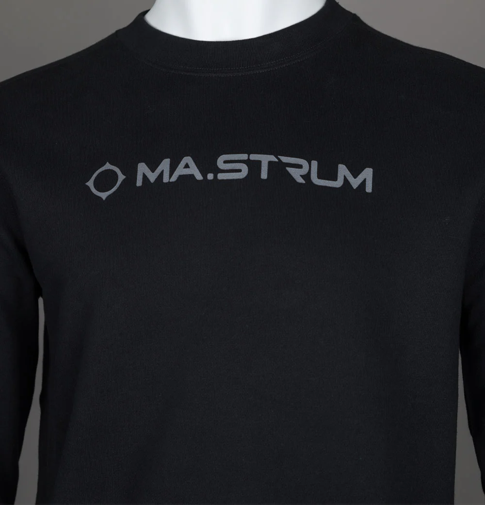 Ma.Strum Chest Logo Crew Sweat Jet Black - Image 3