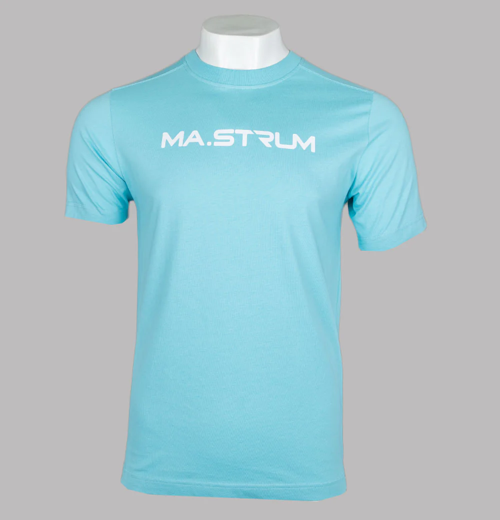 Ma.Strum Chest Print T-Shirt Sea Blue