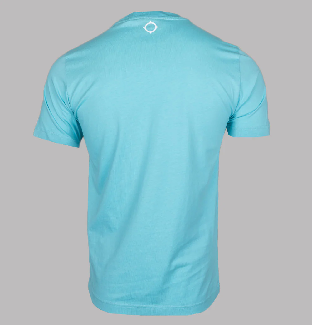 Ma.Strum Chest Print T-Shirt Sea Blue - Image 2