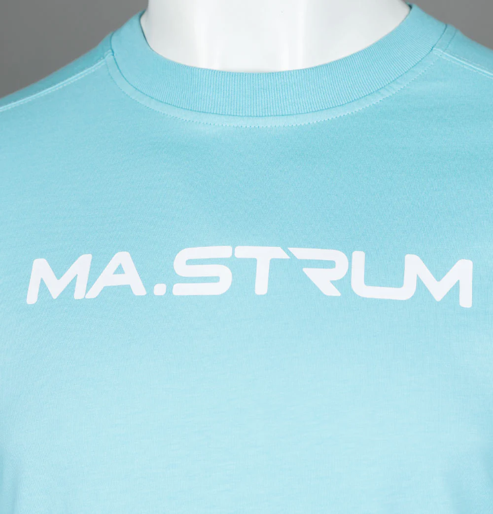 Ma.Strum Chest Print T-Shirt Sea Blue - Image 3
