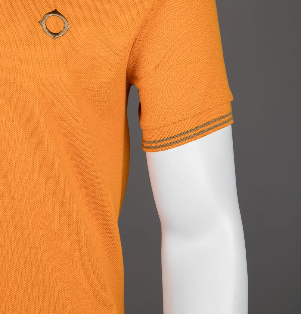 Ma.Strum Double Tipped SS Polo Shirt Flame - Image 5