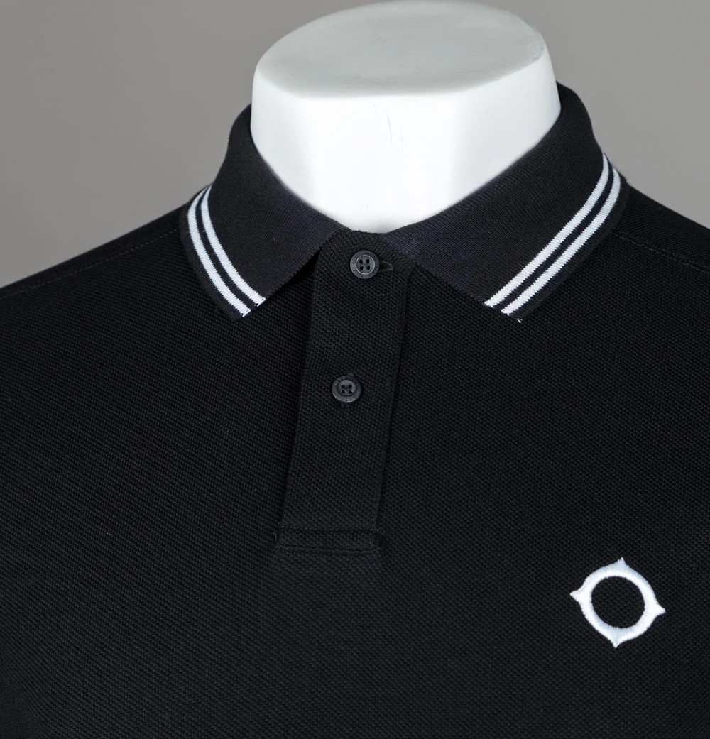 Ma.Strum Double Tipped SS Polo Shirt Jet Black - Image 3