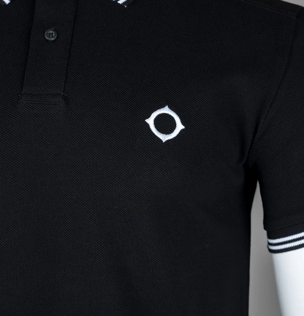 Ma.Strum Double Tipped SS Polo Shirt Jet Black - Image 4