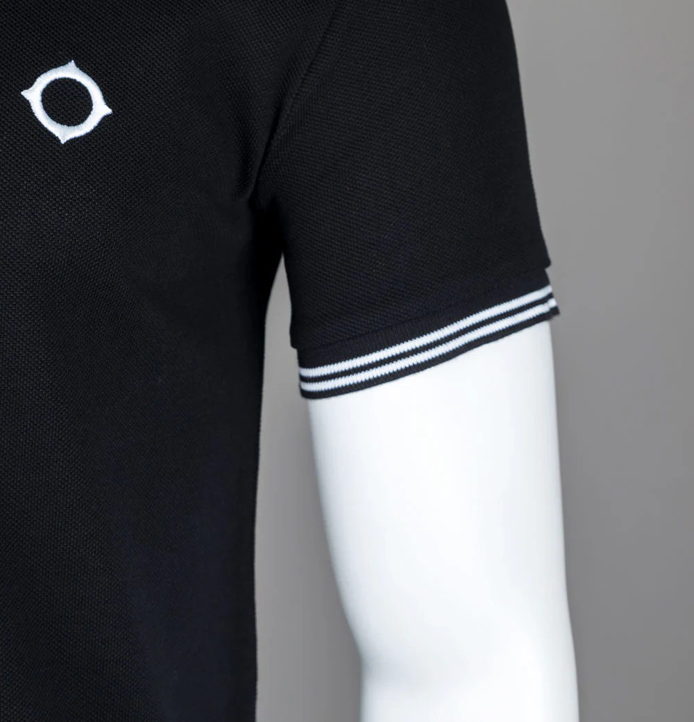 Ma.Strum Double Tipped SS Polo Shirt Jet Black - Image 5