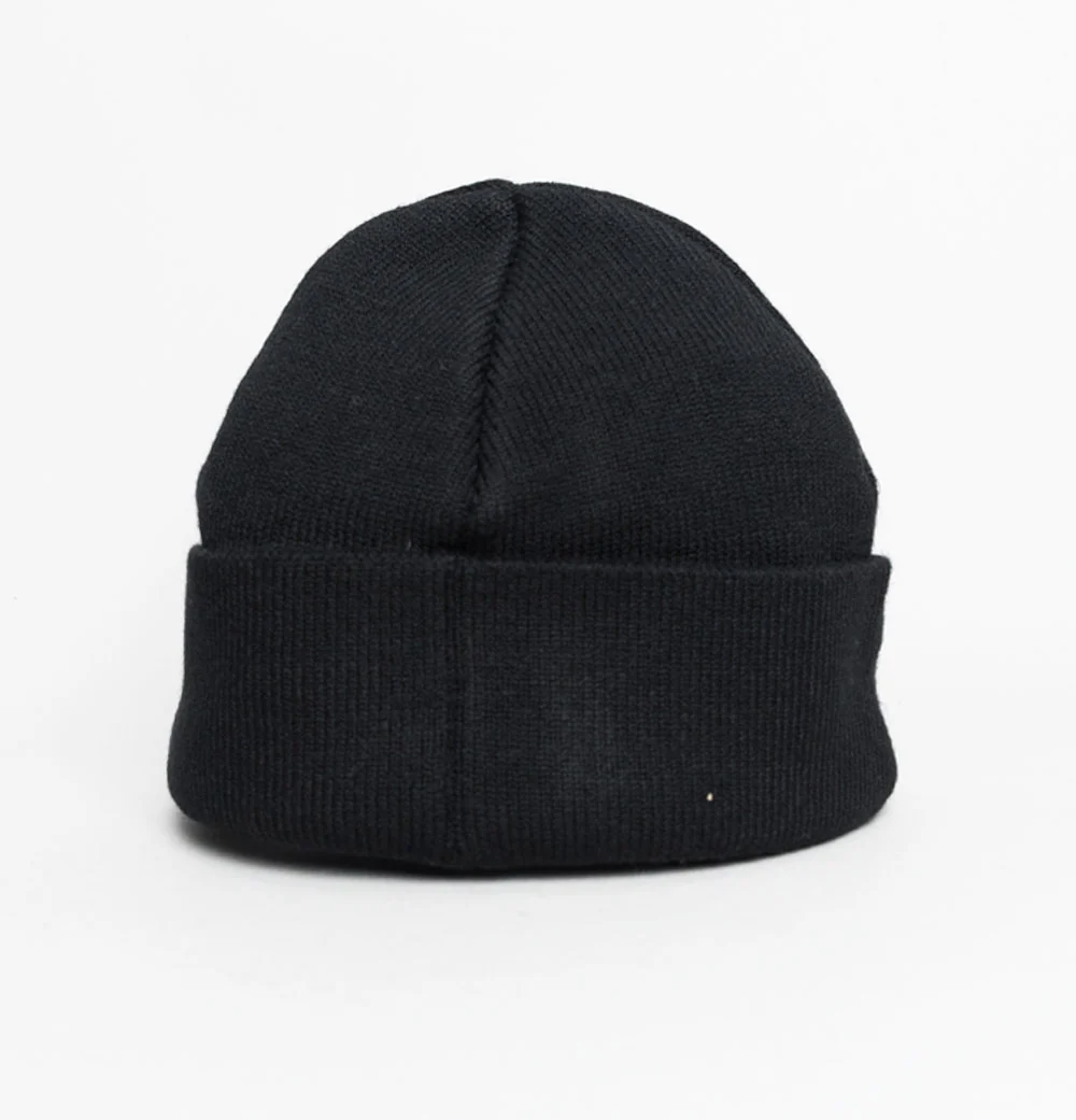 Ma.Strum Knitted Badge Beanie Jet Black - Image 2