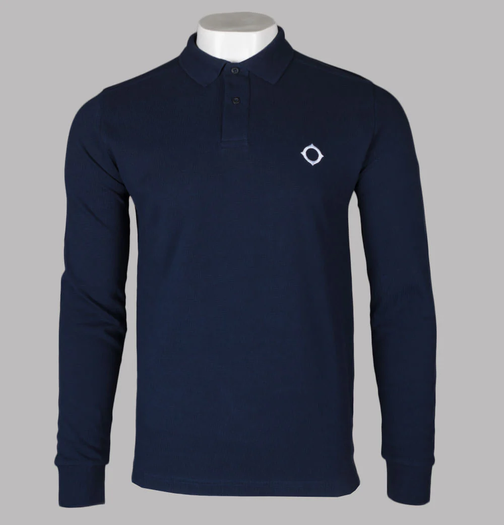 Ma.Strum LS Pique Polo Shirt Ink Navy