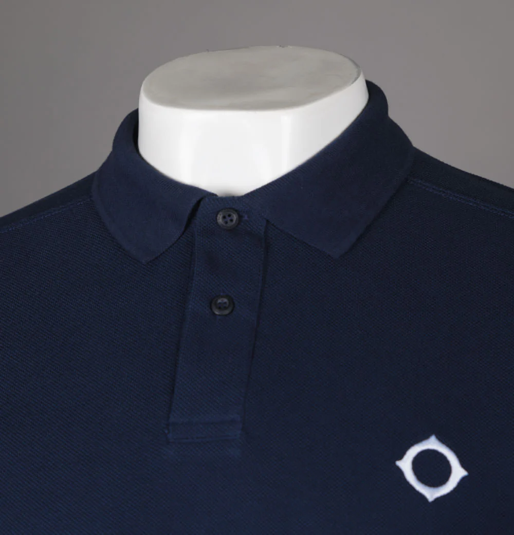 Ma.Strum LS Pique Polo Shirt Ink Navy - Image 3