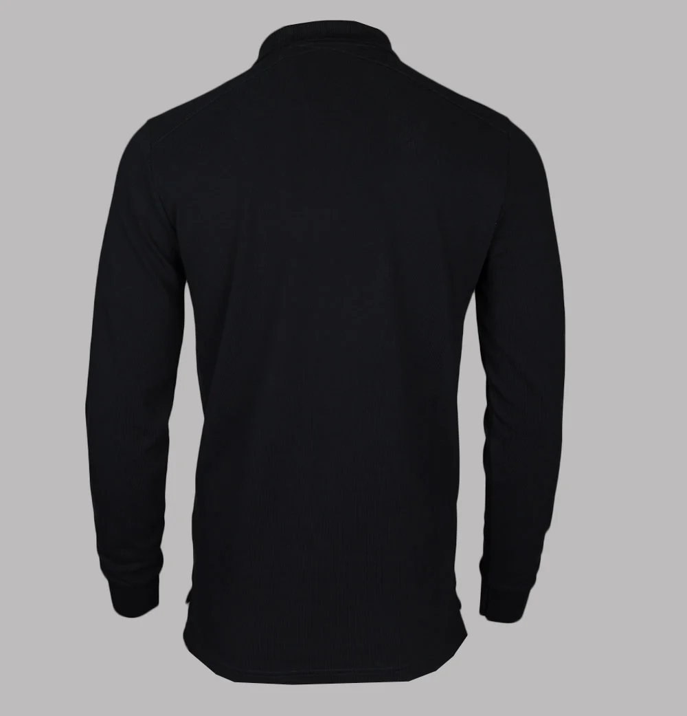 Ma.Strum LS Pique Polo Shirt Jet Black - Image 2