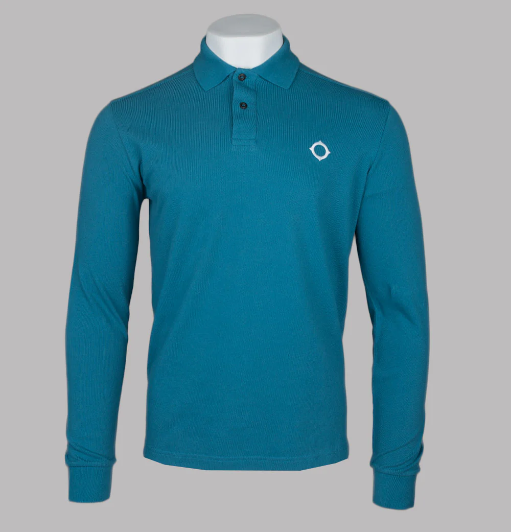 Ma.Strum LS Pique Polo Shirt Storm Blue