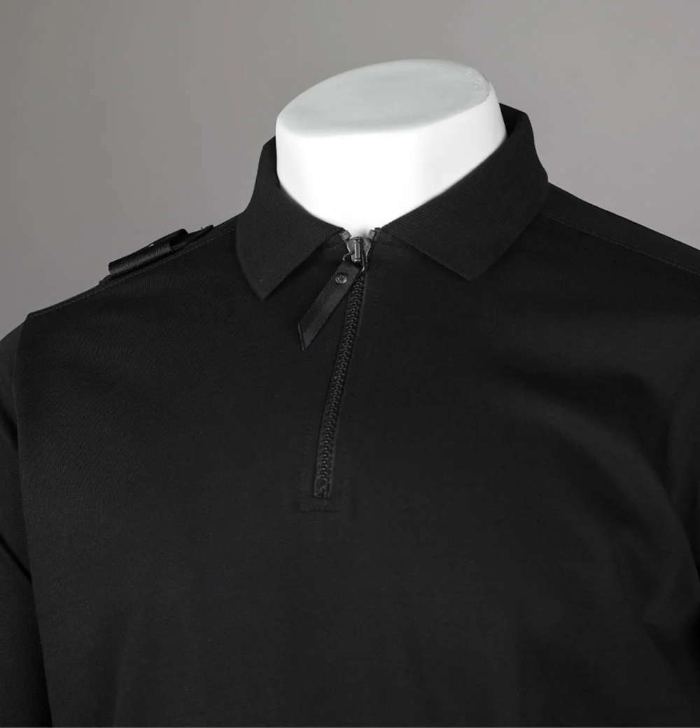 Ma.Strum LS Zip Polo Shirt Jet Black - Image 3