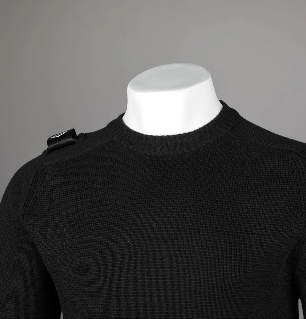 Ma.Strum Milano Knit Crew Neck Sweater Jet Black - Image 3