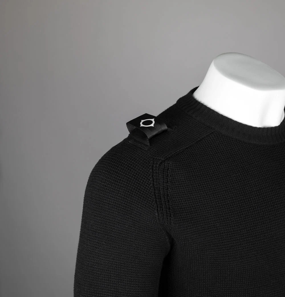 Ma.Strum Milano Knit Crew Neck Sweater Jet Black - Image 4