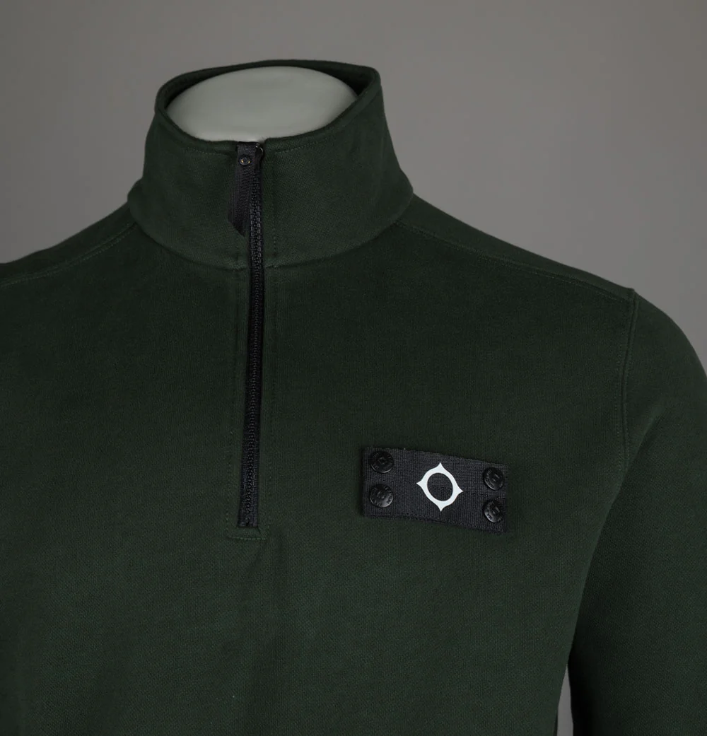 Ma.Strum Neo Quarter Zip Sweatshirt Oil Slick Green - Image 3