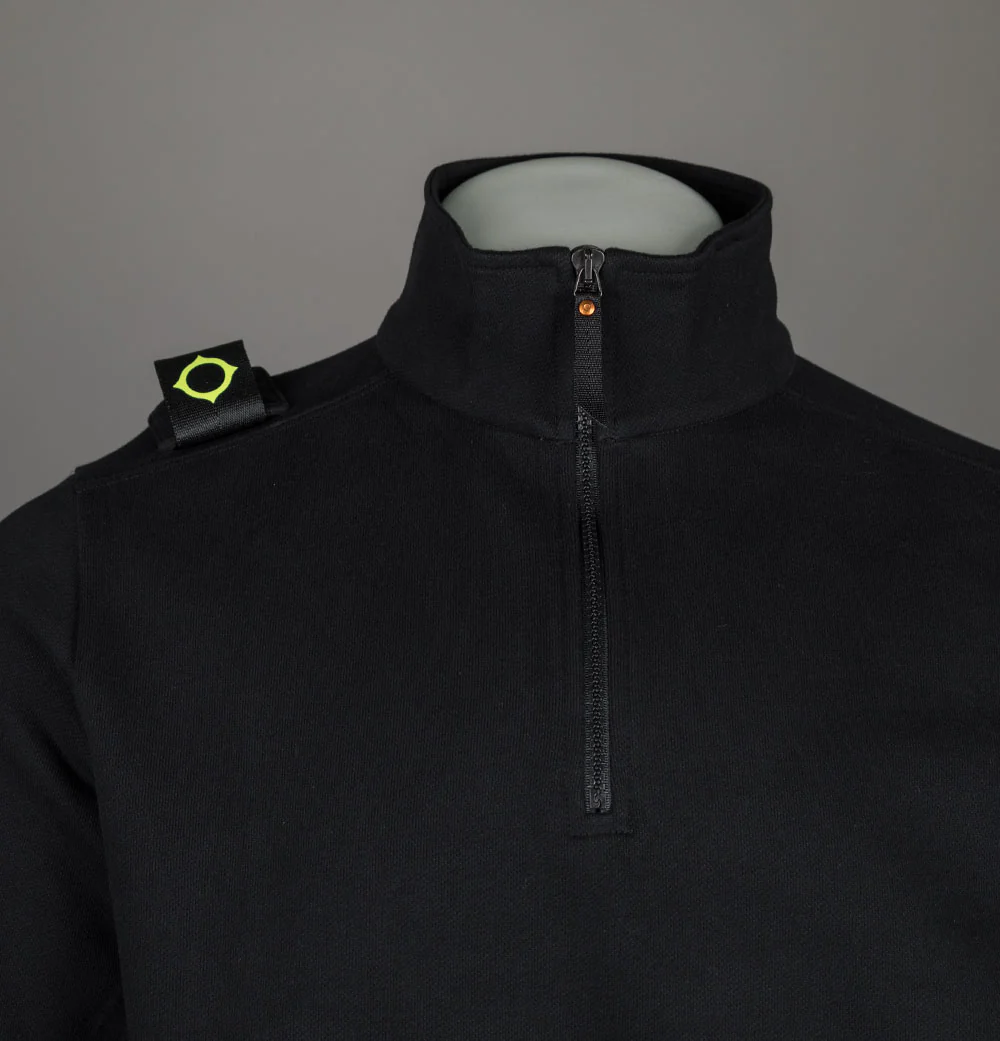 Ma.Strum Quarter Zip Sweatshirt Jet Black - Image 3