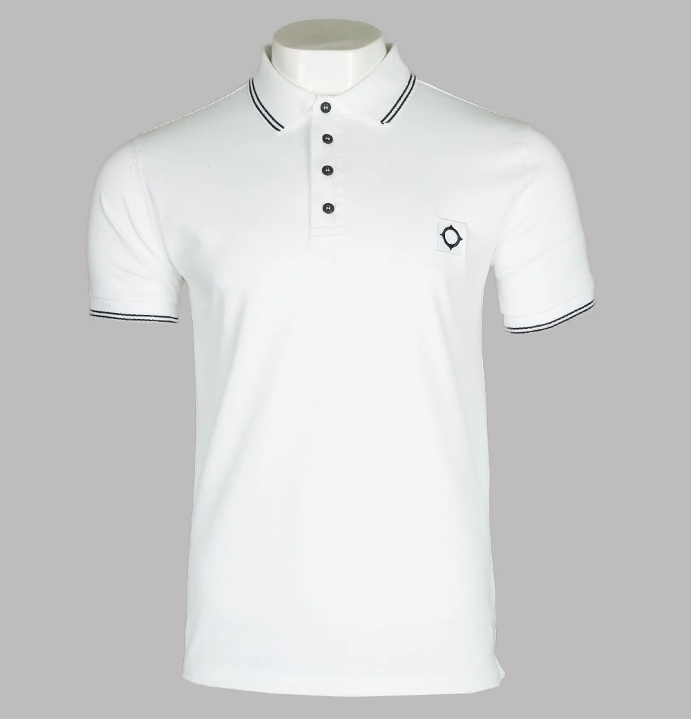 Ma.Strum S/S Jersey Polo Shirt Optic White