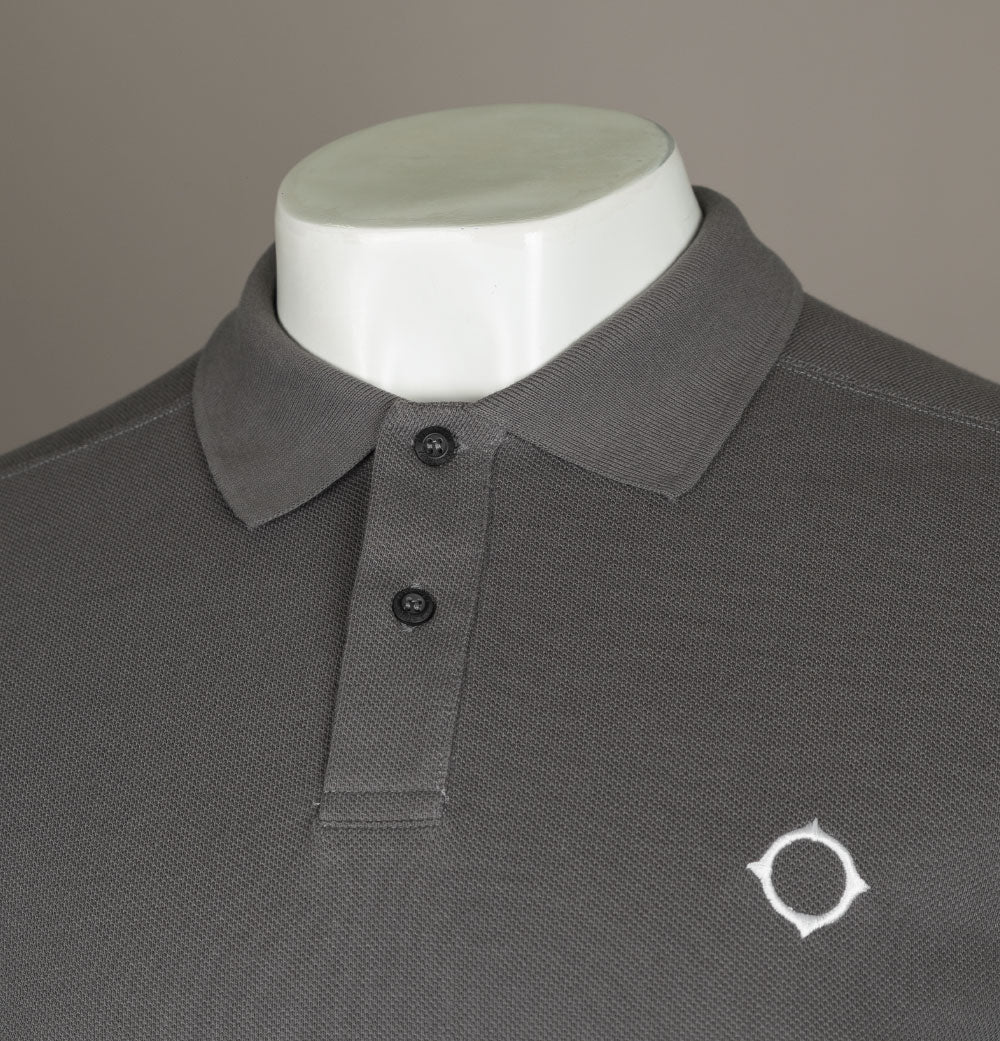 Ma.Strum SS Pique Polo Shirt Dark Slate - Image 3