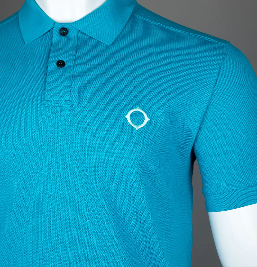 Ma.Strum SS Pique Polo Shirt Vallarta Blue - Image 4