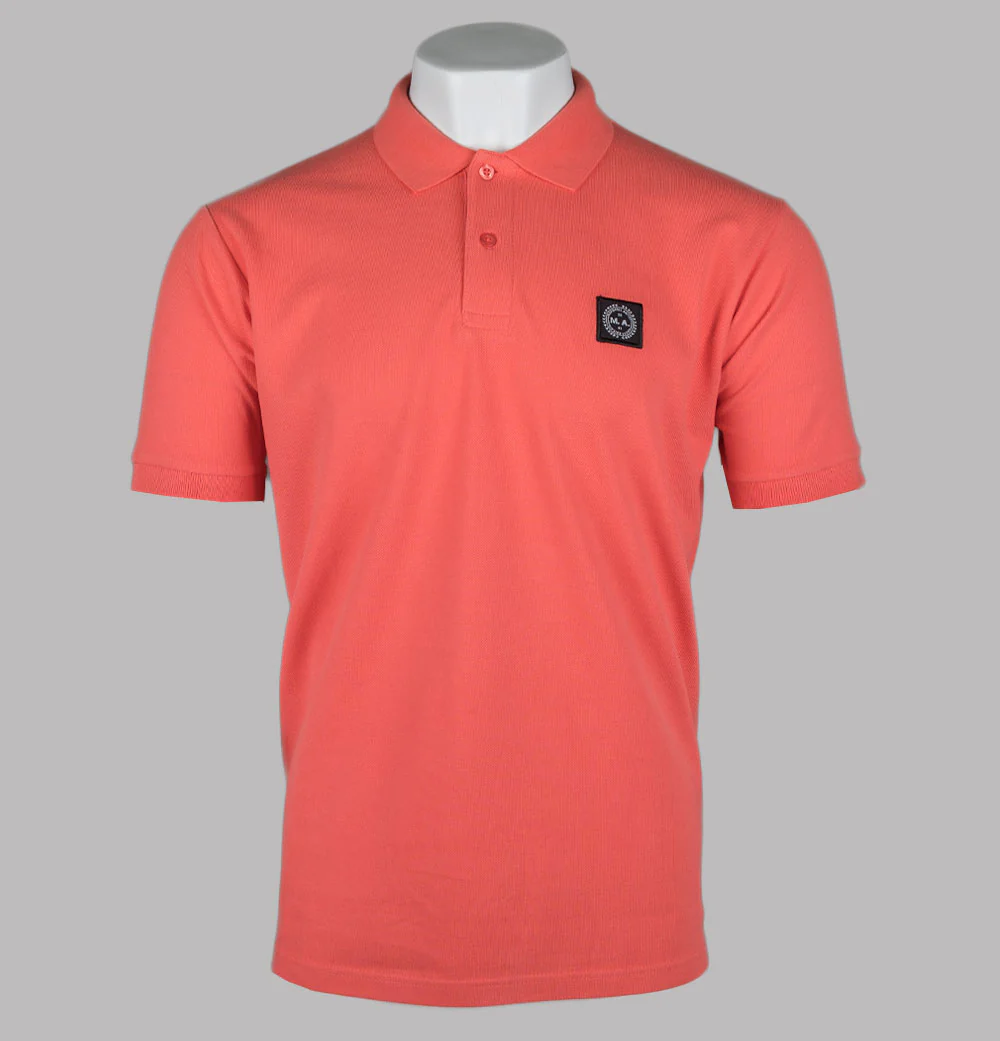 Marshall Artist Embroidered Siren Polo Shirt Coral