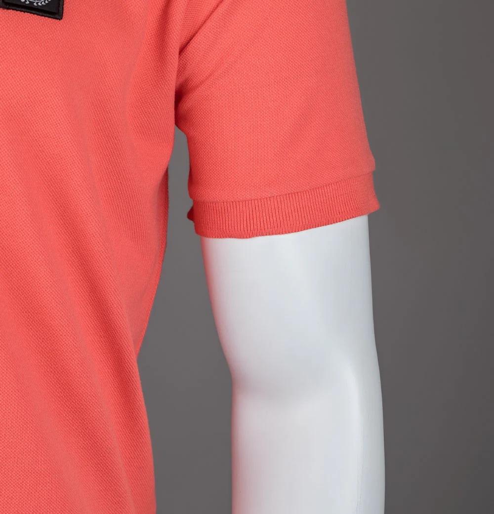 Marshall Artist Embroidered Siren Polo Shirt Coral - Image 5