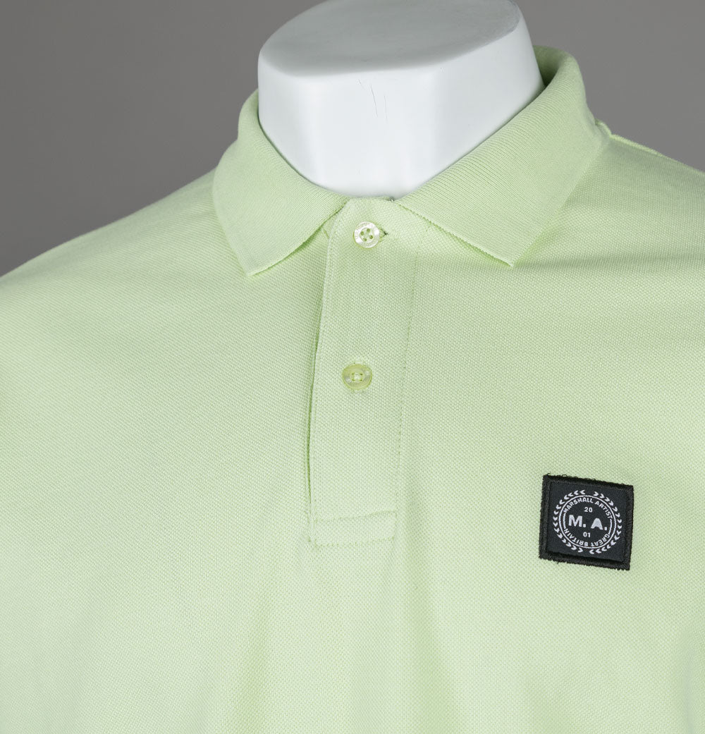 Marshall Artist Embroidered Siren Polo Shirt Lime - Image 3