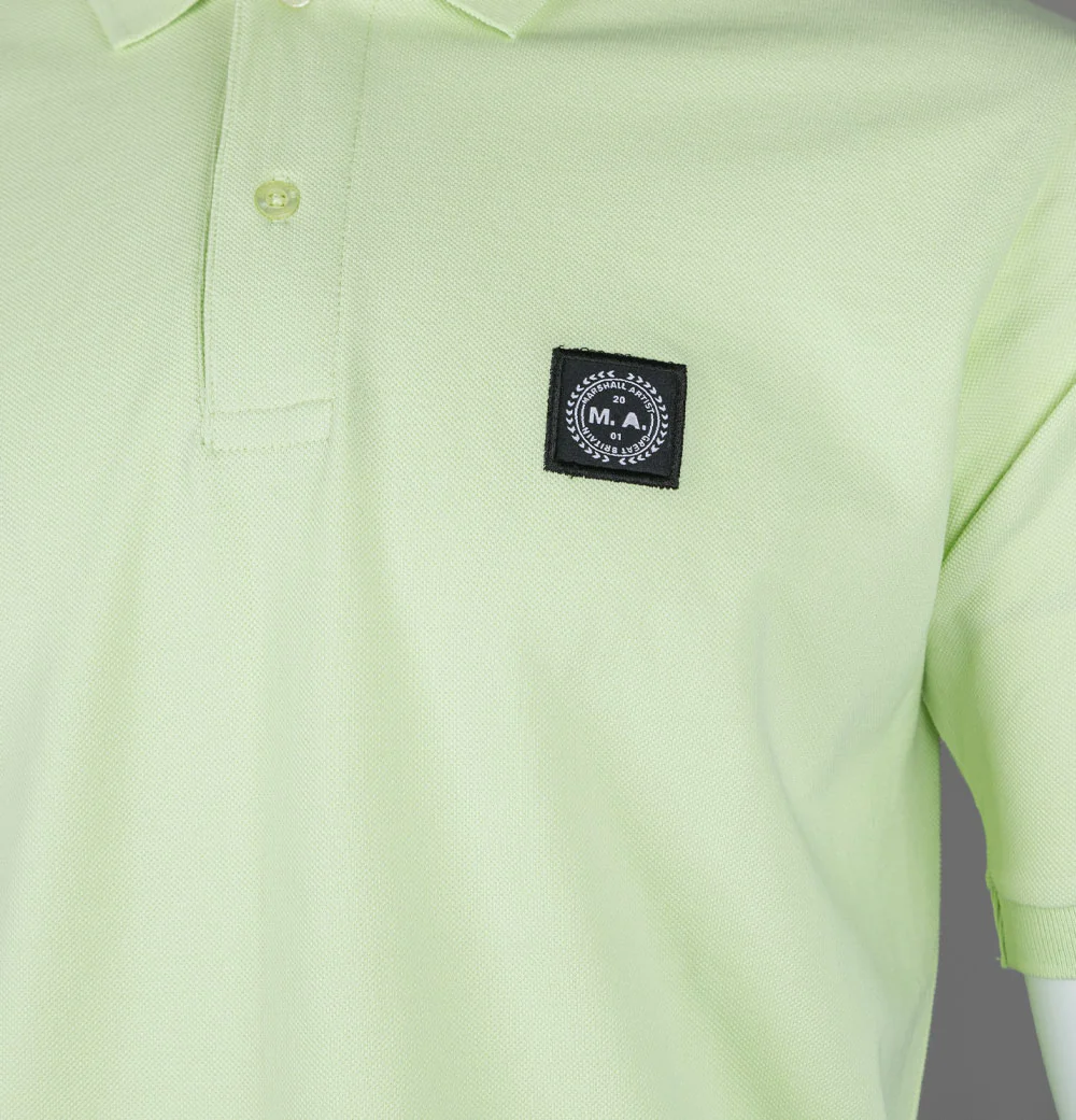 Marshall Artist Embroidered Siren Polo Shirt Lime - Image 4
