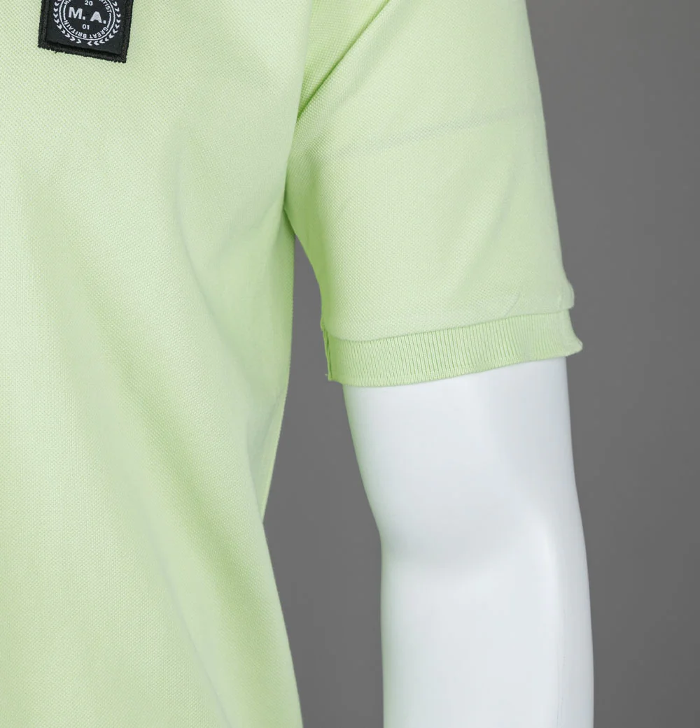 Marshall Artist Embroidered Siren Polo Shirt Lime - Image 5