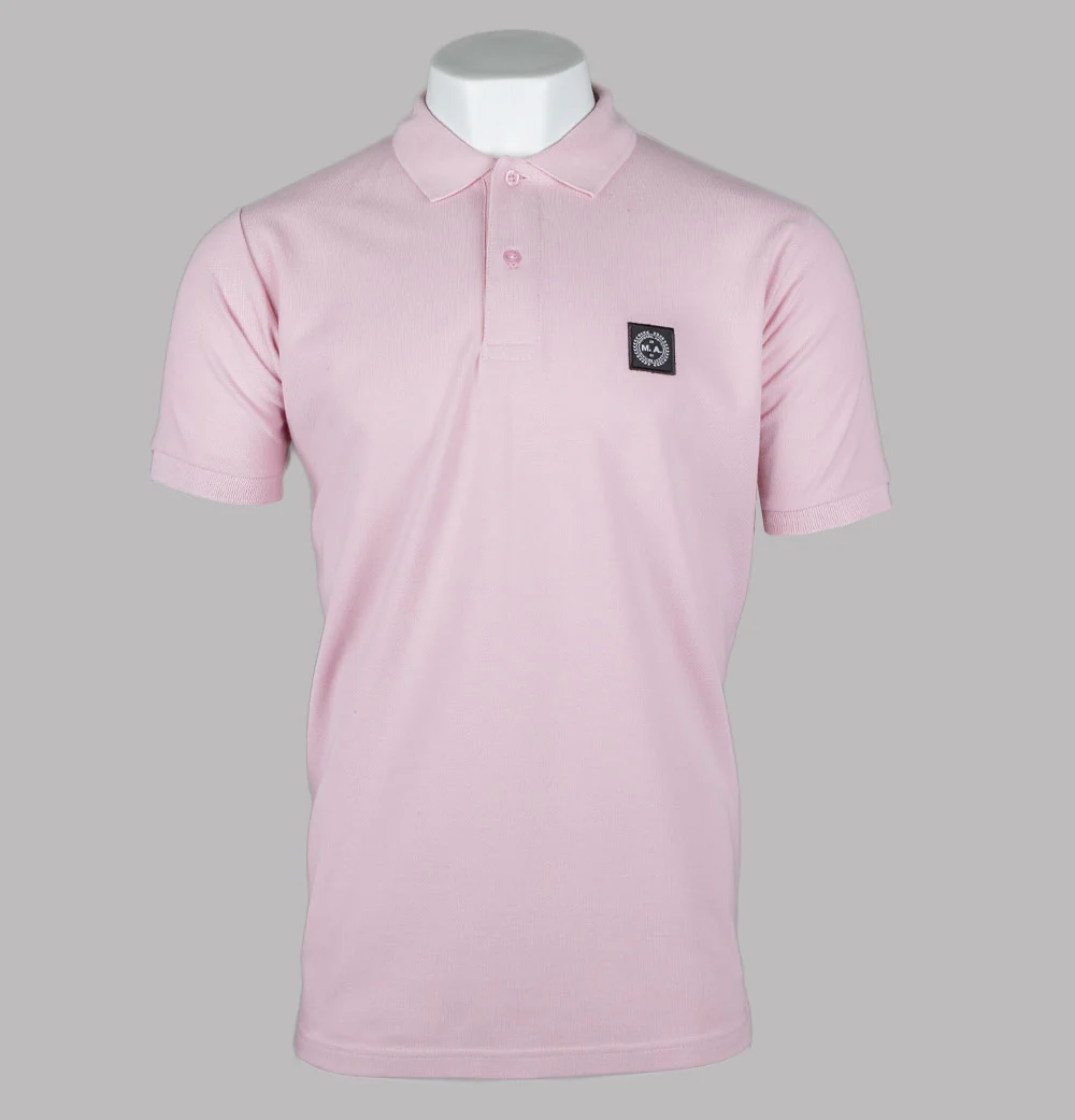 Marshall Artist Embroidered Siren Polo Shirt Pink